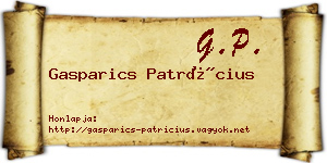 Gasparics Patrícius névjegykártya